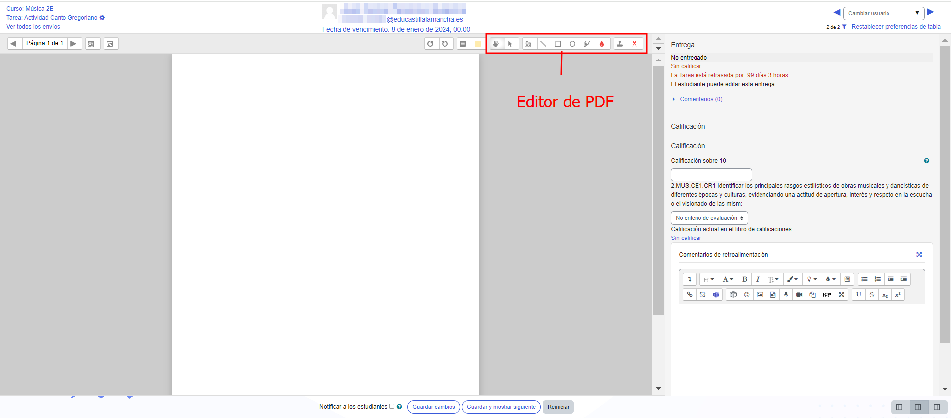 Editor de pdf en rojo