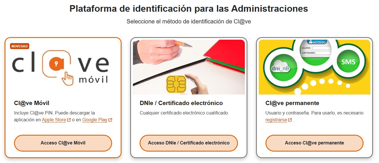 Cl@ave pantalla de acceso